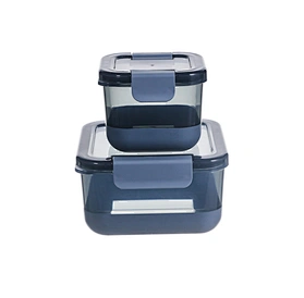 Buckle lid PP food container with TPR anti-slip bottom - square